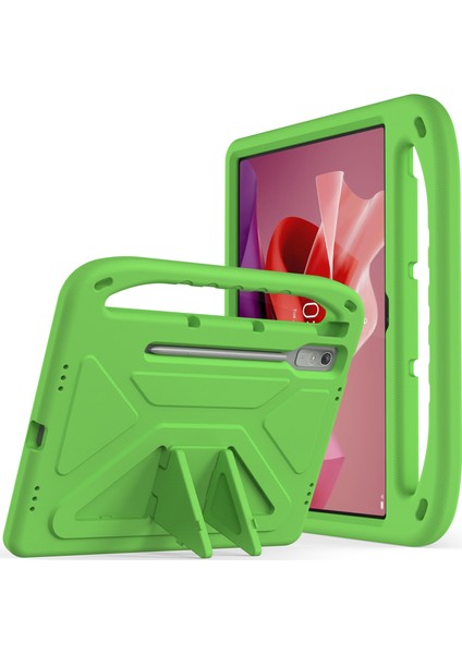 Lenovo Tab P12 Eva Kılıf Saplı Darbeye Dayanıklı Çocuk Dostu Tablet Kılıfı-Yeşil (Yurt Dışından)