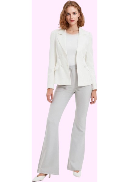 Kadın Yüksek Bel Ispanyol Paça Flare Pantolon Günlük Şık Tarz Hafta Sonu Dayanıklı Malzeme fiyatları