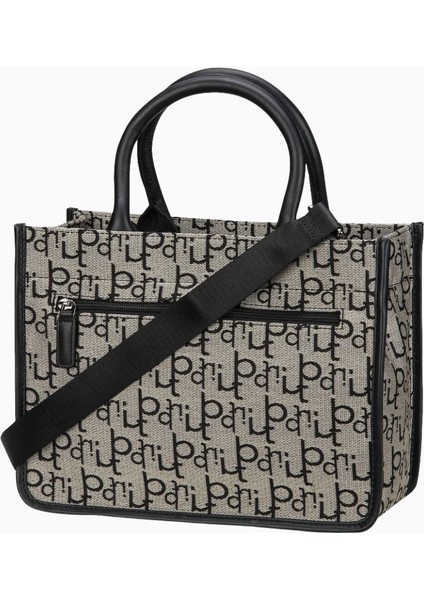 Bugattı Elea Siyah Tote Çanta Deri Detaylı, Ayarlanabilir Askılı, Şık ve Geniş Tasarım