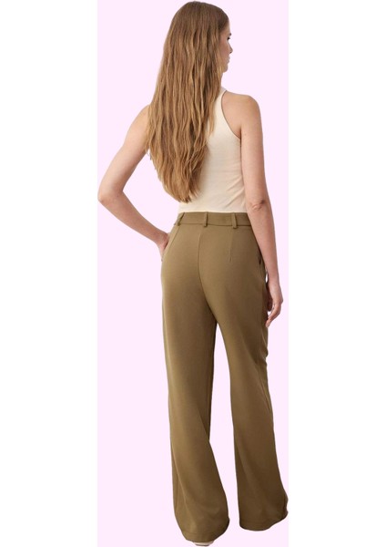 Kadın Geniş Paça Uzun Pantolon Düz Desen Wide Leg Yüksek Bel Günlük Yaz Aylarının Vazgeçilmezi modelleri
