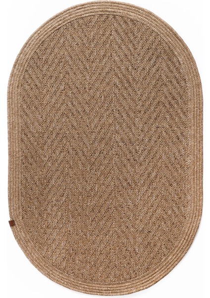 Boho 04 Naturel Oval Jüt Halı Yolluk Jüt Taban Jüt Kilim Hasır Halı Otantik Bohem Halı
