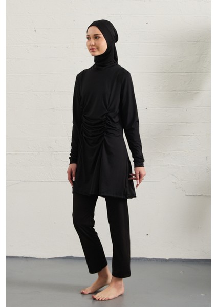 Likralı Tam Kapalı Tesettür Mayo 1429-01 Siyah modelleri