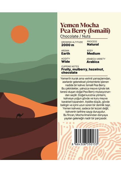 Yemen Mocha Pea Berry (Ismaili) Yöresel Filtre Kahve 250 gr fiyatları