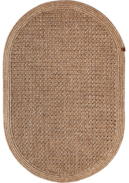 Boho 05 Naturel Oval Jüt Halı Yolluk Jüt Taban Jüt Kilim Hasır Halı Otantik Bohem Halı