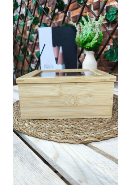 Bambu Çay Kutusu 4 Bölmeli, Poşet Çay Kutusu ve Organizer