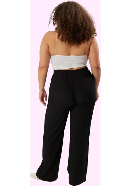 Kadın Yüksek Bel Geniş Paça Straight Pantolon Günlük Kullanım Için Rahat Dayanıklı Malzeme modelleri