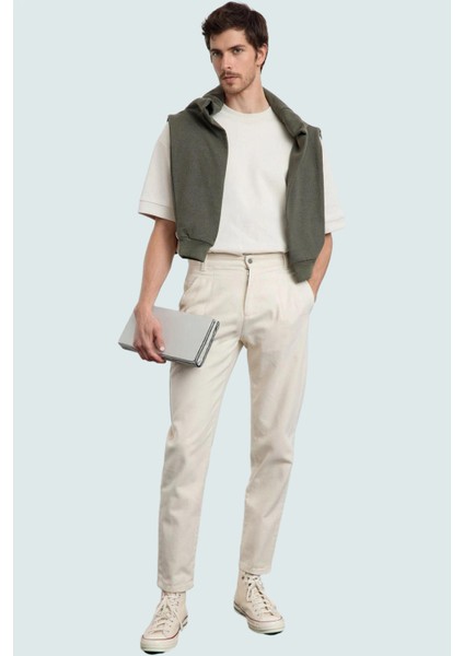 Erkek Pamuk Gabardin Dokuma Pantolon Regular Fit Günlük Kullanım Yaz Aylarının Vazgeçilmezi