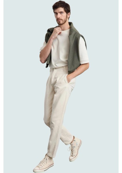 Erkek Pamuk Gabardin Dokuma Pantolon Regular Fit Günlük Kullanım Yaz Aylarının Vazgeçilmezi fiyatları