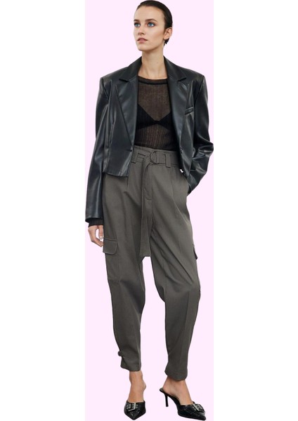 Kadın Yüksek Bel Kemerli Dokuma Pantolon Pamuklu Günlük Şıklık Hafta Sonu Kaliteli Malzeme fiyatları