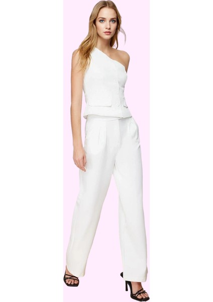 Kadın Wide Leg Pantolon Dokuma Kumaş Normal Bel Regular Boy Günlük Şıklık Kaliteli Malzeme