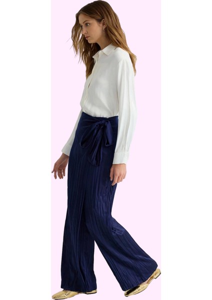 Kadın Geniş Paça Dokuma Pantolon Yüksek Bel Günlük Kullanım Hafta Sonu Yaz Aylarının Vazgeçilmezi fiyatları