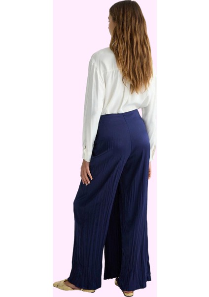 Kadın Geniş Paça Dokuma Pantolon Yüksek Bel Günlük Kullanım Hafta Sonu Yaz Aylarının Vazgeçilmezi modelleri