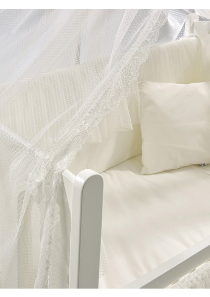 Mia Anne Yanı Ahşap Sallanır Beşik 60x120 cm (beyaz-ekru) indirimleri