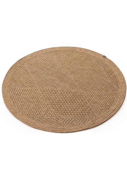 Boho 01 Naturel Yuvarlak Jüt Halı Yolluk Jüt Taban Jüt Kilim Hasır Halı Otantik Bohem Halı