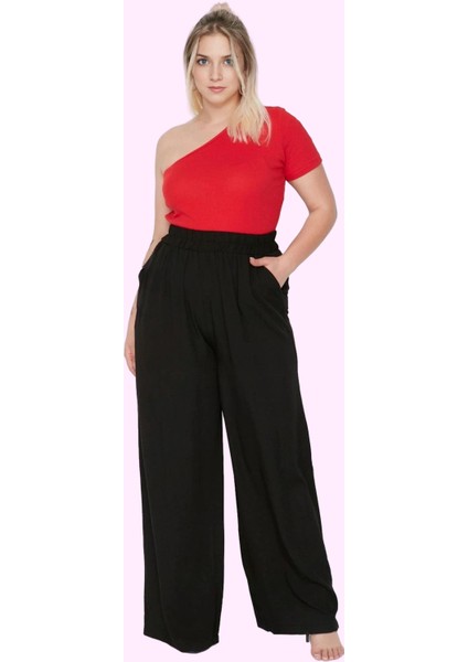Kadın Geniş Paça Uzun Boy Pantolon Düz Desen Rahat Kalıp Günlük Kullanım Dayanıklı Malzeme fiyatları