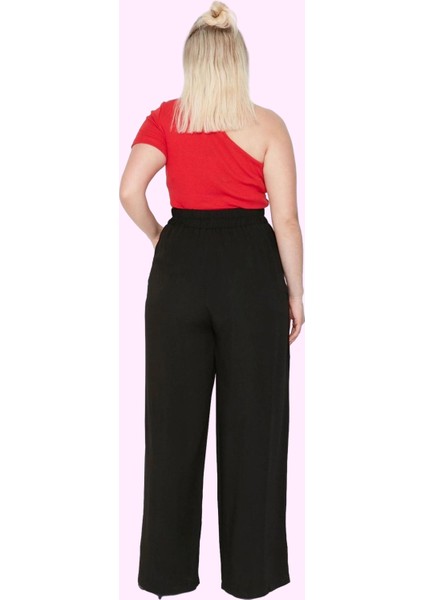 Kadın Geniş Paça Uzun Boy Pantolon Düz Desen Rahat Kalıp Günlük Kullanım Dayanıklı Malzeme modelleri