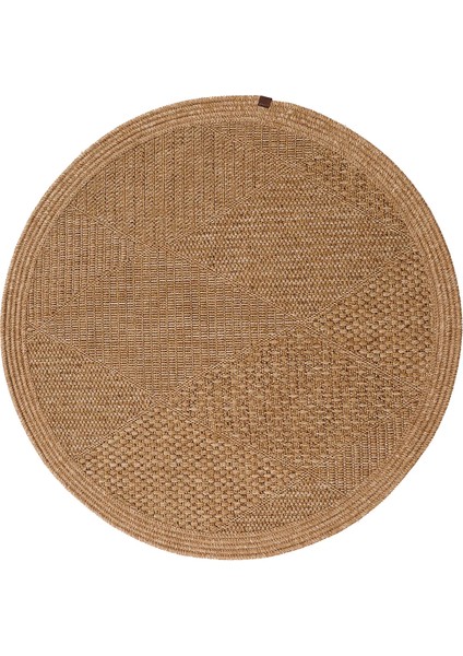 Boho 01 Naturel Yuvarlak Jüt Halı Yolluk Jüt Taban Jüt Kilim Hasır Halı Otantik Bohem Halı