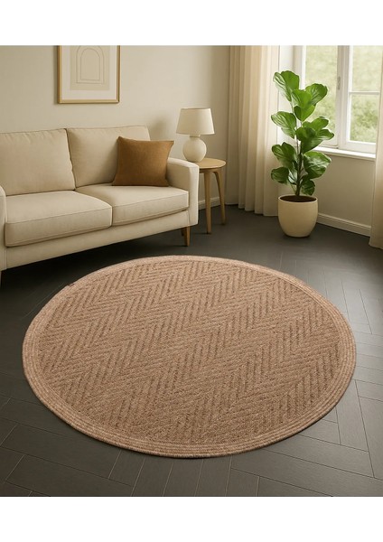 Boho 02 Naturel Yuvarlak Jüt Halı Yolluk Jüt Taban Jüt Kilim Hasır Halı Otantik Bohem Halı indirimleri