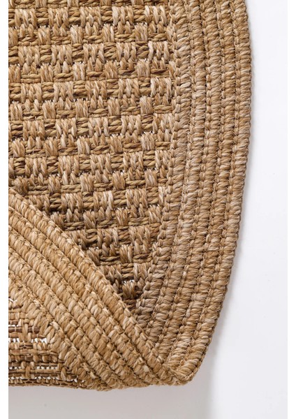 Boho 03 Naturel Yuvarlak Jüt Halı Yolluk Jüt Taban Jüt Kilim Hasır Halı Otantik Bohem Halı modelleri