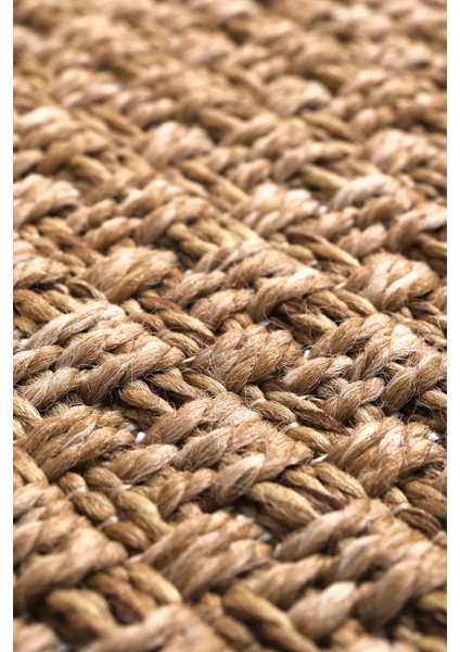 Boho 03 Naturel Yuvarlak Jüt Halı Yolluk Jüt Taban Jüt Kilim Hasır Halı Otantik Bohem Halı fırsatları