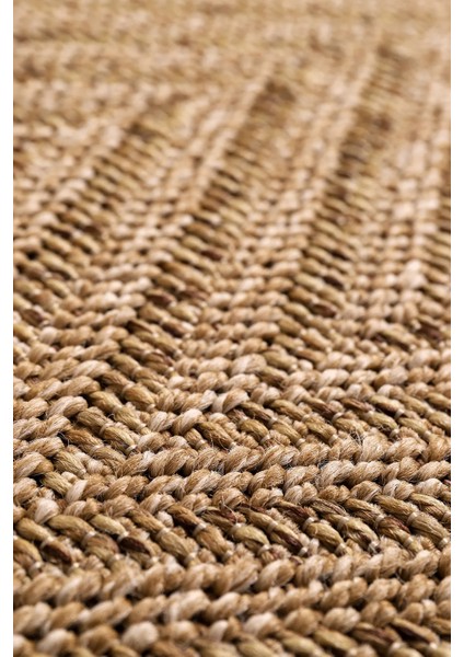 Boho 02 Naturel Yuvarlak Jüt Halı Yolluk Jüt Taban Jüt Kilim Hasır Halı Otantik Bohem Halı