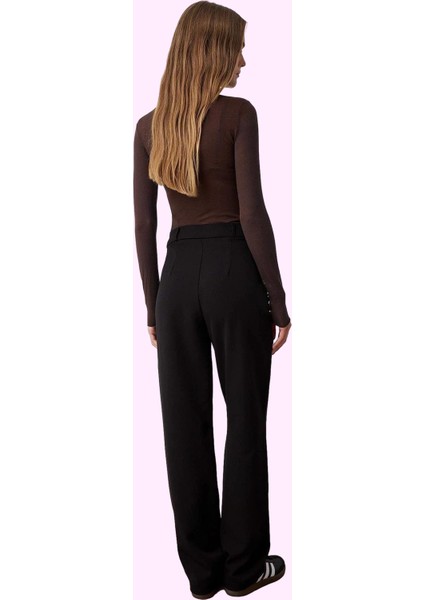 Kadın Geniş Paça Pileli Dokuma Pantolon Yüksek Bel Casual Günlük Yaz Aylarının Vazgeçilmezi modelleri