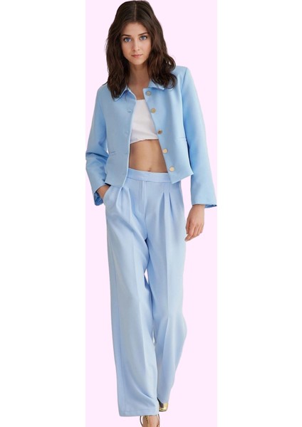 Kadın Wide Leg Pantolon Dokuma Kumaş Normal Bel Regular Boy Günlük Şıklık Kaliteli Malzeme