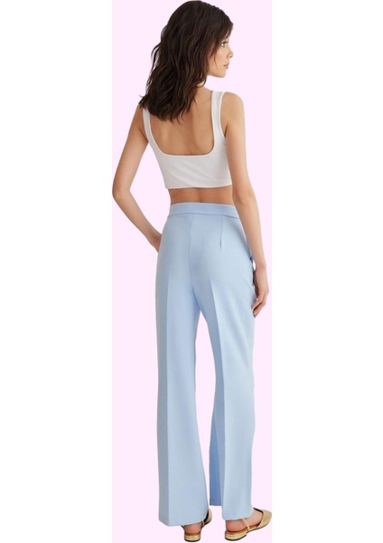 Kadın Wide Leg Pantolon Dokuma Kumaş Normal Bel Regular Boy Günlük Şıklık Kaliteli Malzeme modelleri