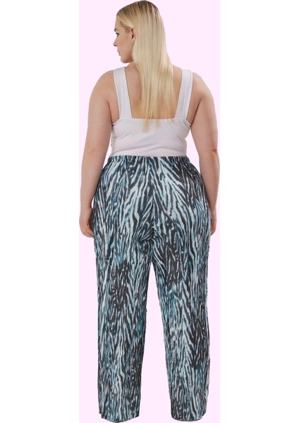 Kadın Geniş Paça Piliseli Desenli Pantolon Yüksek Bel Örme 100% Polyester Günlük Hafta Sonu fiyatları