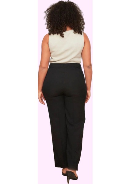 Kadın Yüksek Bel Geniş Paça Dokuma Pantolon Iş ve Günlük Kullanım Için Yaz Aylarının Vazgeçilmezi modelleri