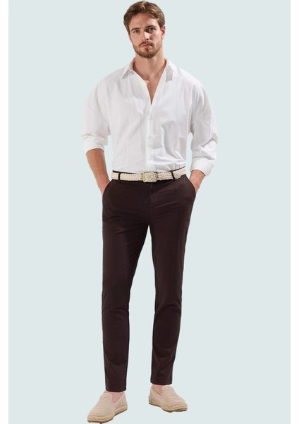 Erkek Chino Pantolon Boru Paça Slim Fit Italyan Kesim Günlük ve Iş Hayatı Kaliteli Malzeme