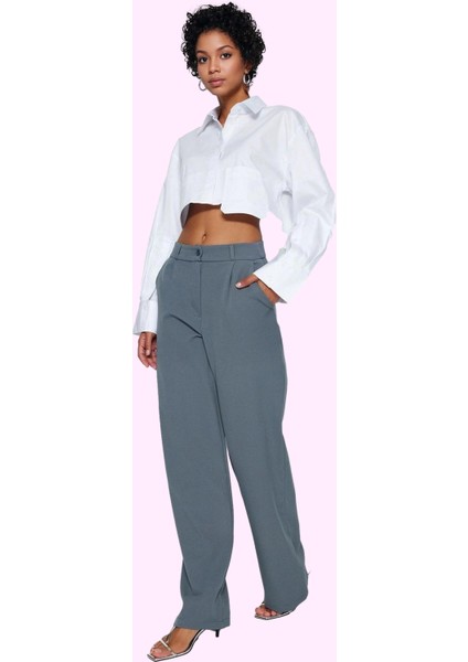 Kadın Geniş Paça Dokuma Pantolon Yüksek Bel Casual Günlük Hafta Sonu Yaz Aylarının Vazgeçilmezi fiyatları