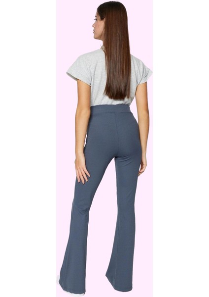 Kadın Yüksek Bel Flare Pantolon Günlük Kombinler Için Esnek Örme Kumaş Yaz Aylarının Vazgeçilmezi modelleri