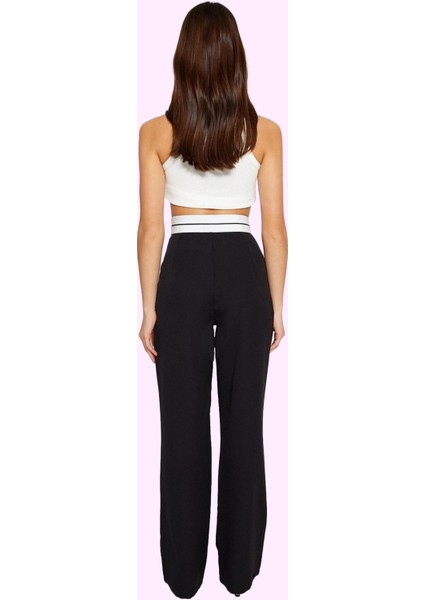 Kadın Geniş Paça Yüksek Bel Palazzo Pantolon Dokuma Kumaş Günlük Kullanım Kaliteli Malzeme modelleri