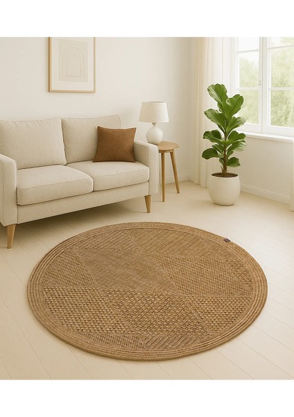 Boho 01 Naturel Yuvarlak Jüt Halı Yolluk Jüt Taban Jüt Kilim Hasır Halı Otantik Bohem Halı indirimleri