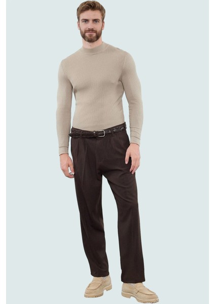 Erkek Baggy Fit Boru Paça Pantolon Düz Desen Günlük Kombinler Hafta Sonu Dayanıklı Malzeme fiyatları