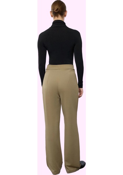 Kadın Yüksek Bel Geniş Paça Pileli Pantolon Günlük Şıklık Hafta Sonu Yaz Aylarının Vazgeçilmezi modelleri