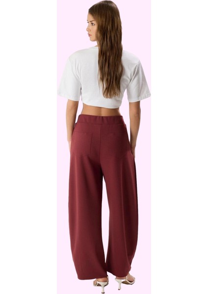 Kadın Yüksek Bel Geniş Paça Örme Pantolon Regular Günlük Hafta Sonu Yaz Aylarının Vazgeçilmezi modelleri