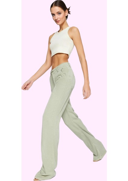 Kadın Geniş Paça Uzun Boy Düşük Bel Wide Leg Jean 100% Liyosel Günlük Stil Kaliteli Malzeme fiyatları