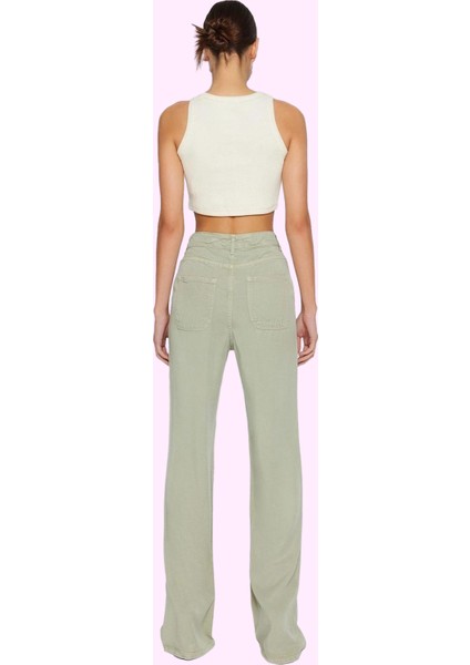 Kadın Geniş Paça Uzun Boy Düşük Bel Wide Leg Jean 100% Liyosel Günlük Stil Kaliteli Malzeme modelleri