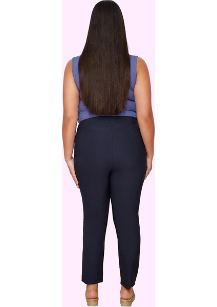 Kadın Yüksek Bel Cigarette Kalıp Dokuma Pantolon Iş Için Renk Günlük Kullanım Modern Tasarım modelleri