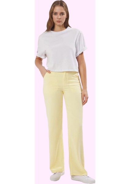 Kadın Geniş Paça Uzun Boy Düşük Bel Wide Leg Jean 100% Liyosel Günlük Stil Kaliteli Malzeme