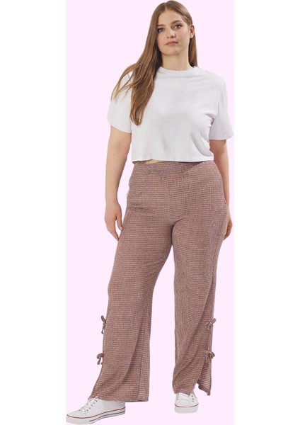 Kadın Geniş Paça Yüksek Bel Örme Pantolon Polyester Günlük Kombinler Yaz Aylarının Vazgeçilmezi