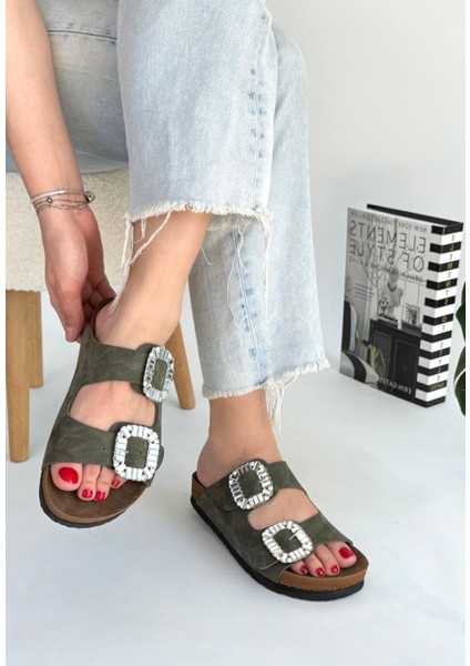 Bernishoes Nool Yeşil Nubuk Terlik fiyatları