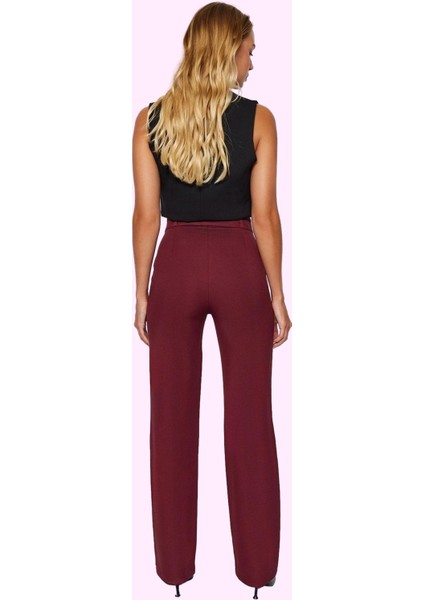 Kadın Yüksek Bel Straight Pantolon Dokuma Kumaş Casual Günlük Hafta Sonu Dayanıklı Malzeme modelleri