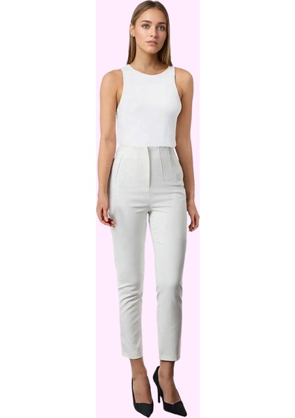 Kadın Yüksek Bel Cigarette Kalıp Dokuma Pantolon Finike Günlük Kullanım Yaz Aylarının Vazgeçilmezi fiyatları