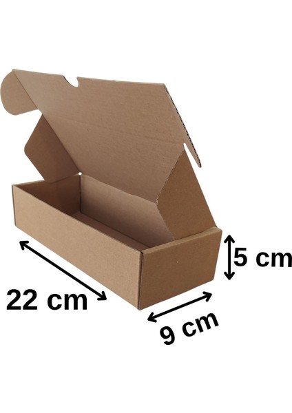 22X9X5 - 25 Adet Kilitli E-Ticaret Kargo Kutusu | Kraft Kutu