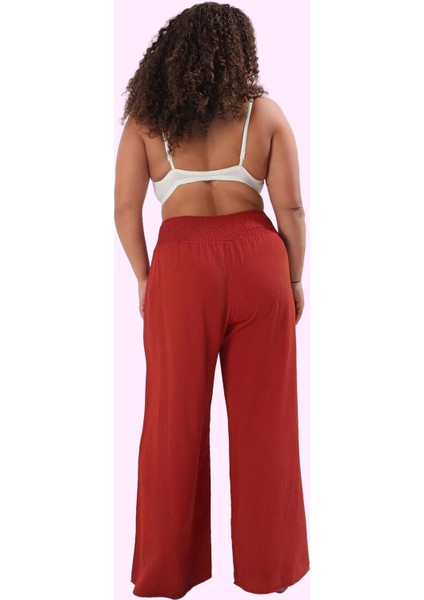 Kadın Geniş Paça Yüksek Bel Plaj Pantolonu Yazlık Rahat Büyük Beden Yaz Aylarının Vazgeçilmezi modelleri