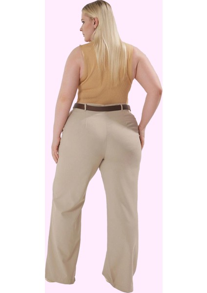 Kadın Yüksek Bel Geniş Paça Dokuma Pantolon Polyester Iş ve Günlük Yaz Aylarının Vazgeçilmezi modelleri