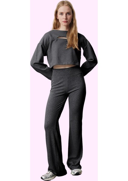 Kadın Ispanyol Paça Flare Pantolon Renk Beli Lastikli Günlük Kullanım Yaz Aylarının Vazgeçilmezi